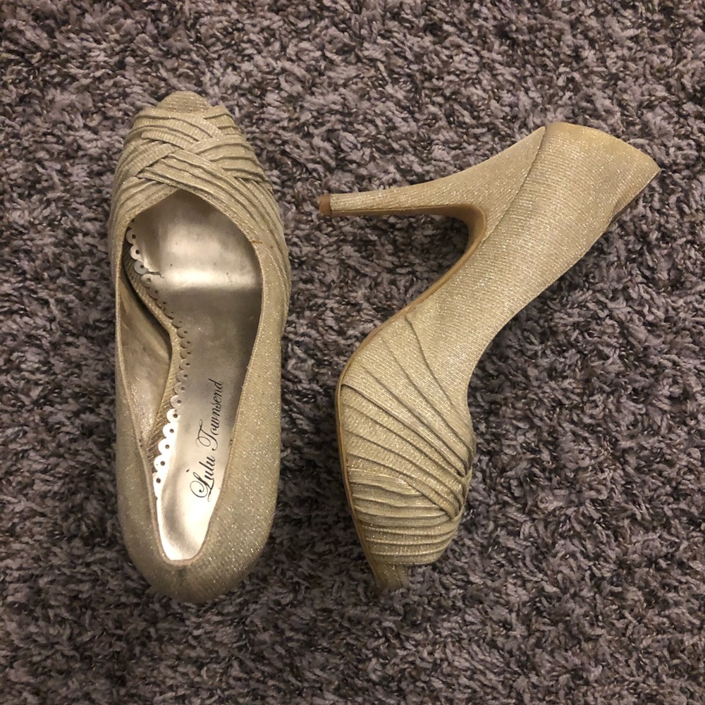 Gold sparkly heels